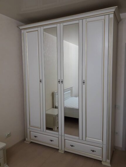 Шафа “Прайм” 160х60х220 патина золото+дзеркало